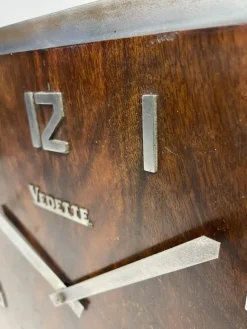 Pamono Art Deco Burl Walnut Vedette Wall Clock, 1930s><noscript><img width=