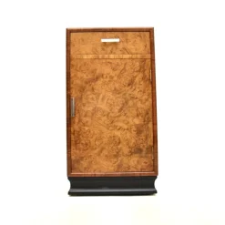 Pamono Art Deco Burr Elm and Walnut Bedside Cabinet, 1930s