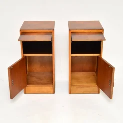 Outlet Pamono Art Deco Burr Walnut Bedside Cabinets, 1930s, Set of 2