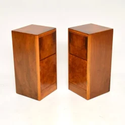 Outlet Pamono Art Deco Burr Walnut Bedside Cabinets, 1930s, Set of 2