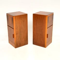 Outlet Pamono Art Deco Burr Walnut Bedside Cabinets, 1930s, Set of 2