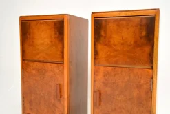 Outlet Pamono Art Deco Burr Walnut Bedside Cabinets, 1930s, Set of 2