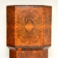 Pamono Art Deco Burr Walnut Cocktail Cabinet, 1930s><noscript><img width=