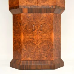 Pamono Art Deco Burr Walnut Cocktail Cabinet, 1930s><noscript><img width=