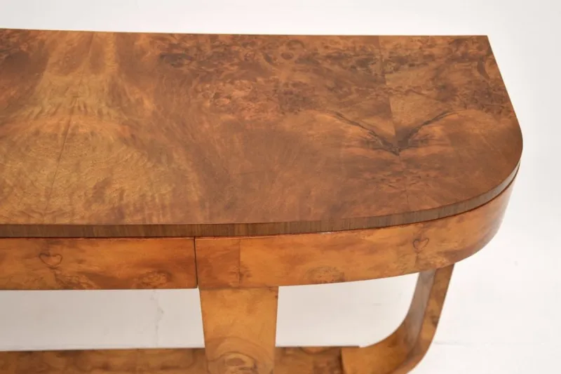 Discount Pamono Art Deco Burr Walnut Console Table by Hille, 1934