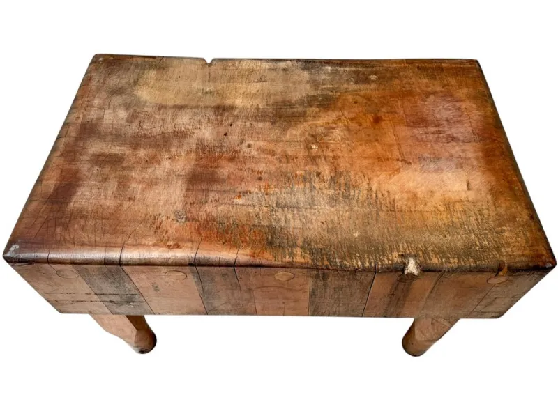 Pamono Art Deco Butcher's Block Table, 1970s> Worktables & Workbenches