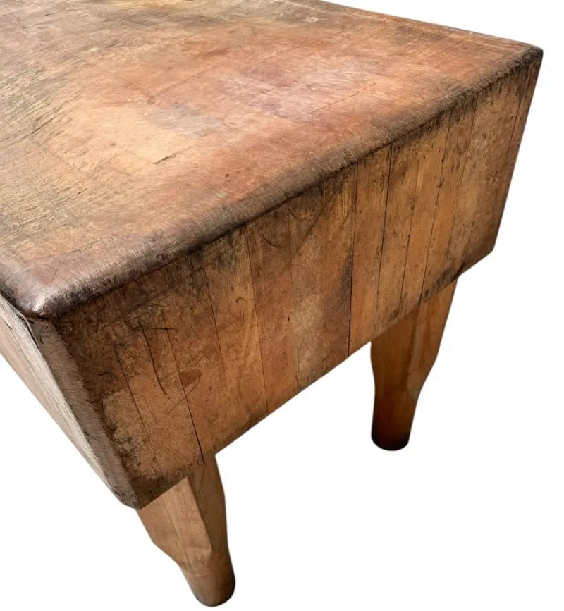 Pamono Art Deco Butcher's Block Table, 1970s> Worktables & Workbenches