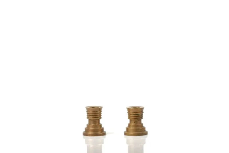 Pamono Art Deco Candleholders in Bronze, 1930s, Set of 2> Candleholders