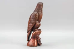 Hot Pamono Art Deco Carved Wooden Eagle Sculpture with Glass Eyes, 1960s