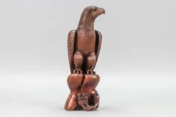 Hot Pamono Art Deco Carved Wooden Eagle Sculpture with Glass Eyes, 1960s
