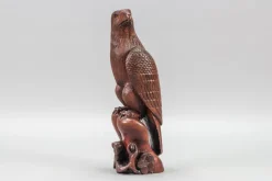 Hot Pamono Art Deco Carved Wooden Eagle Sculpture with Glass Eyes, 1960s