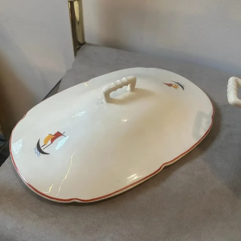 Pamono Art Deco Ceramic Soup Tureen by Gio Ponti for S.C. Richard, 1935s> Dinnerware Accessories