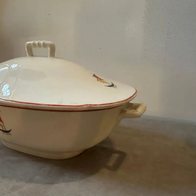 Pamono Art Deco Ceramic Soup Tureen by Gio Ponti for S.C. Richard, 1935s> Dinnerware Accessories