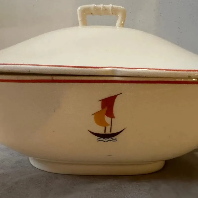 Pamono Art Deco Ceramic Soup Tureen by Gio Ponti for S.C. Richard, 1935s> Dinnerware Accessories