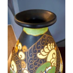 Pamono Art Deco Ceramic Vase from Boch Frères Keramis, 1926><noscript><img width=