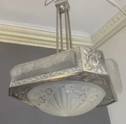 Pamono Art Deco Chandelier by Degué, 1930><noscript><img width=