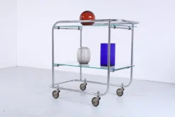 Clearance Pamono Art Deco Chrome and Glass Trolley Cart from Gispen, 1930s