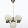 Pamono Art Deco Chrome Pendant with Opaline Glass, 1930s