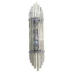 Pamono Art Deco Clear Bars Murano Glass Sconces