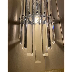 Pamono Art Deco Clear Bars Murano Glass Sconces