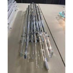 Pamono Art Deco Clear Bars Murano Glass Sconces