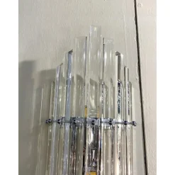 Pamono Art Deco Clear Bars Murano Glass Sconces