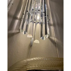 Pamono Art Deco Clear Bars Murano Glass Sconces