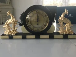 Outlet Pamono Art Deco Clock in Marble and Brass, 1930s