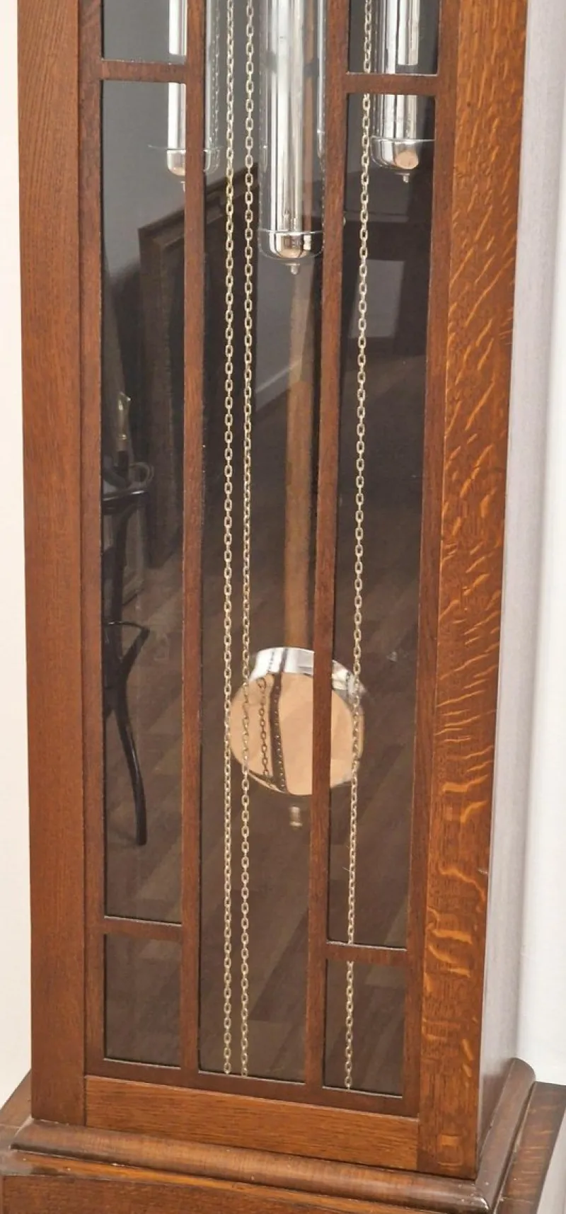 New Pamono Art Deco Clock with Long Case in Oak, 1940s