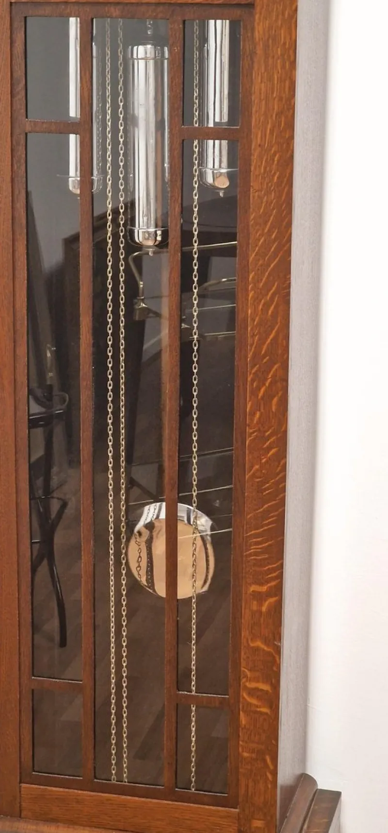 New Pamono Art Deco Clock with Long Case in Oak, 1940s