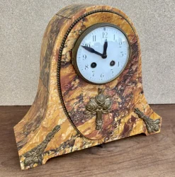 Hot Pamono Art Deco Clock with Marble Trim, 1890s, Set of 3