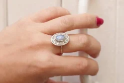 Pamono Art Deco Cluster Opal Ring><noscript><img width=