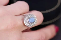 Pamono Art Deco Cluster Opal Ring><noscript><img width=