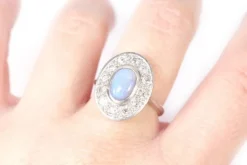 Pamono Art Deco Cluster Opal Ring><noscript><img width=