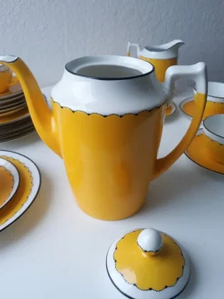 Pamono Art Deco Coffee Service in Porcelain from Suisse Langenthal, Switzerland, 1930s, Set of 22><noscript><img width=