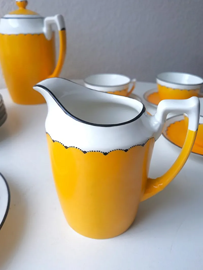 Pamono Art Deco Coffee Service in Porcelain from Suisse Langenthal, Switzerland, 1930s, Set of 22> Coffee & Tea Service