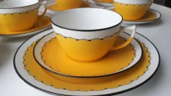Pamono Art Deco Coffee Service in Porcelain from Suisse Langenthal, Switzerland, 1930s, Set of 22><noscript><img width=