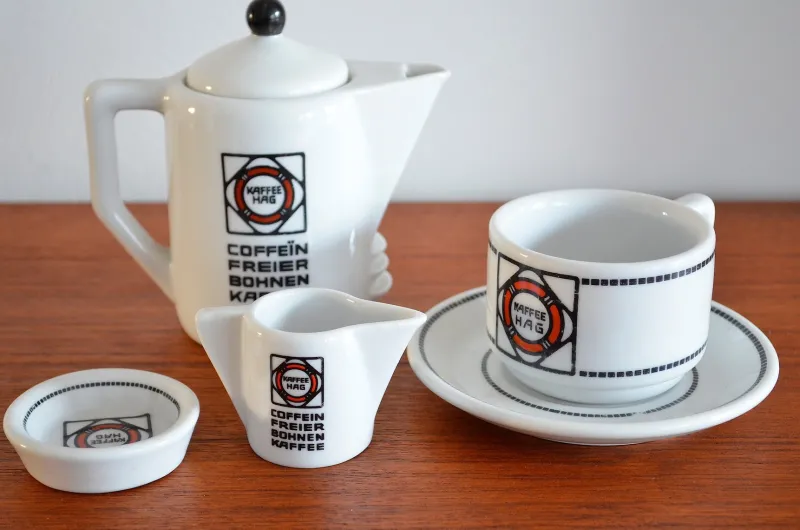 Pamono Art Deco Coffee Set by Edurad Scotland & Otto Haupt for Tettau, 1940s, Set of 5> Coffee & Tea Service