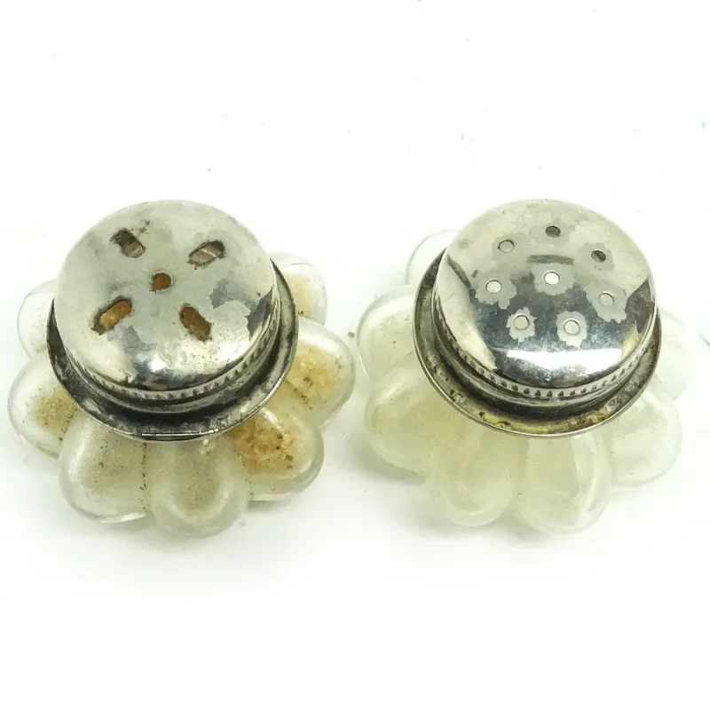Outlet Pamono Art Deco Crystal Salt Holders, United Kingdom, 1950s, Set of 2
