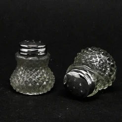 Pamono Art Deco Crystal Set of Salt Holder, United Kingdom, 1950s, Set of 2><noscript><img width=