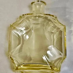 Pamono Art Deco Decanter Set in Yellow Glass by Moser/Bohemia, Czech, 1920s><noscript><img width=
