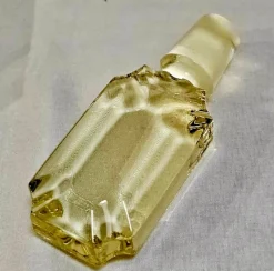 Pamono Art Deco Decanter Set in Yellow Glass by Moser/Bohemia, Czech, 1920s><noscript><img width=