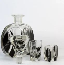 Best Pamono Art Deco Decanter Set with Glasses by Karl Palda, 1920s, Set of 11
