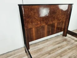 Outlet Pamono Art Deco Double Bed in Mahogany Burl with Ebonized Profiles, 1930s