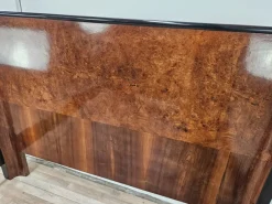 Outlet Pamono Art Deco Double Bed in Mahogany Burl with Ebonized Profiles, 1930s