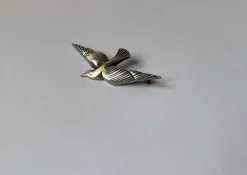 Best Pamono Art Deco Dove Pin Brooch in Sterling Silver, 1930s