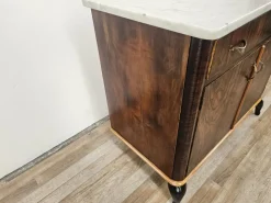 Pamono Art Deco Dressing Table in Mahogany Burl with White Marble Top, 1950><noscript><img width=