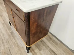 Pamono Art Deco Dressing Table in Mahogany Burl with White Marble Top, 1950><noscript><img width=