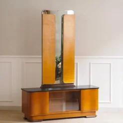 Pamono Art Deco Dressing Table with Mirror, 1940s><noscript><img width=
