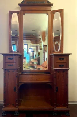 Hot Pamono Art Deco Dressing Table with Mirror and Drawers, 1920s